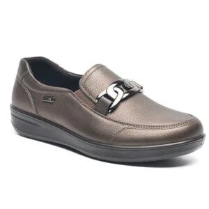 G-Comfort P-6503Z – Bronz barna softnappa bőr női belebújós cipő