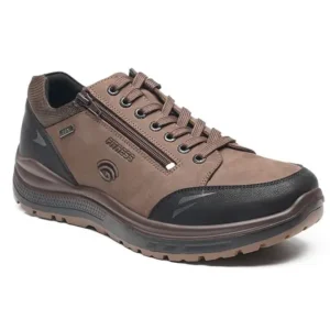 G-Comfort R-1281BCC – barna enyhén gördülőtalpú cipő, oldalt cipzárral, vízálló